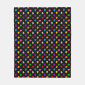 Farbenfrohes Liebesherzen Musterdesign Schwarz  Fleecedecke (Vorderseite)