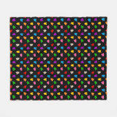 Farbenfrohes Liebesherzen Musterdesign Schwarz  Fleecedecke (Vorderseite (Horizontal))