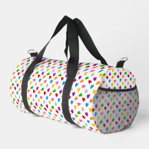 Farbenfrohes Liebesherzen Musterdesign Weiß  Duffle Bag