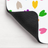 Farbenfrohes Liebesherzen Musterdesign Weiß  Mousepad (Ecke)