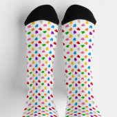 Farbenfrohes Liebesherzen Musterdesign Weiß Socken (Oben)