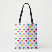 Farbenfrohes Liebesherzen Musterdesign Weiß Tasche (Vorderseite)