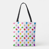 Farbenfrohes Liebesherzen Musterdesign Weiß Tasche (Rückseite)