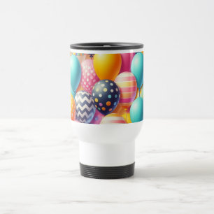 Farbenfrohes Luftballonmuster Reisebecher
