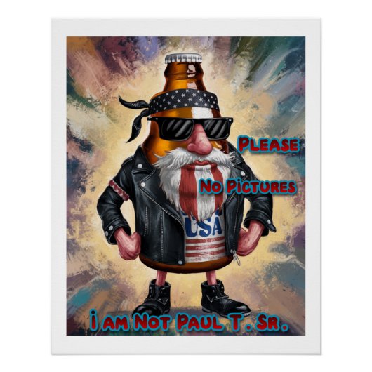 Farbenfrohes lustiges Bierdesign auf einer Poster (Vorderseite)