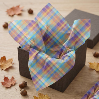 Farbenfrohes Madras-Karomuster Retro-Tartan Herbst Seidenpapier
