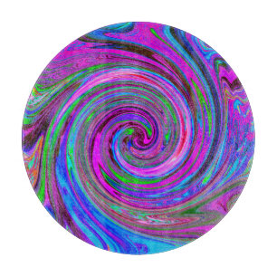 Farbenfrohes Magenta-Swirbel-Retro-Abstract-Design Schneidebrett