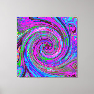 Farbenfrohes Magenta-Wirbel-Retro-Abstract-Design Leinwanddruck