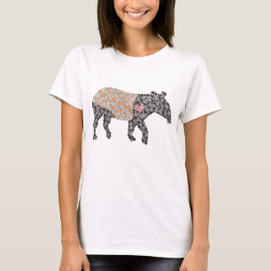 Farbenfrohes Malaien-Tapir T-Shirt mit Punkten