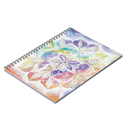 Farbenfrohes Mandala-Design Notizblock (Linke Seite)