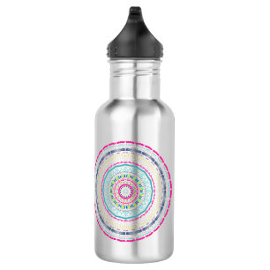 farbenfrohes Mandala Edelstahlflasche