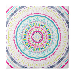 farbenfrohes Mandala Fliese