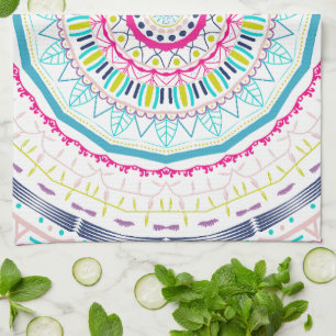 farbenfrohes Mandala Geschirrtuch