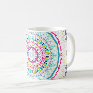 farbenfrohes Mandala Kaffeetasse
