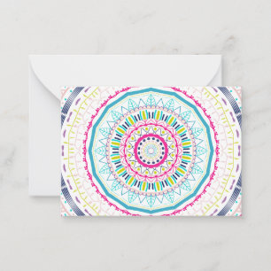 farbenfrohes Mandala Mitteilungskarte