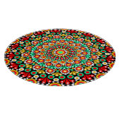 Farbenfrohes Mandala-Muster Boho-Punkt Schneidebrett (Ecke)