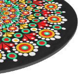 Farbenfrohes Mandala-Muster Boho-Punkt  Schneidebrett (Ecke)