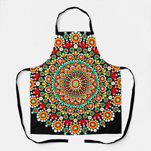 Farbenfrohes Mandala-Muster Boho-Punkt Schürze (Vorderseite)