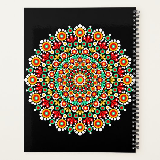 Farbenfrohes Mandala-Muster Planer Boho Punkt (Rückseite)