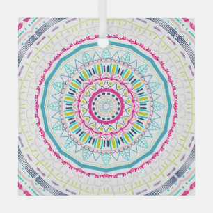 farbenfrohes Mandala Ornament Aus Glas