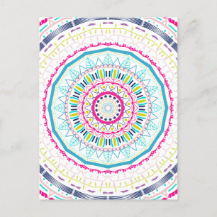 farbenfrohes Mandala Postkarte