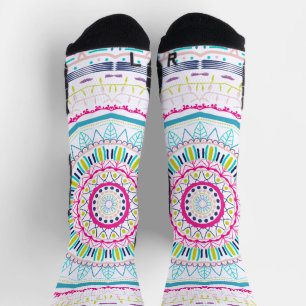 farbenfrohes Mandala Socken