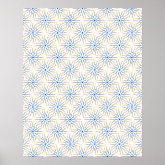 Farbenfrohes Mandala-Starburst-Muster Poster (Vorne)