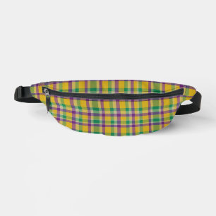 Farbenfrohes Mardi Gras Gingham-Muster Bauchtasche
