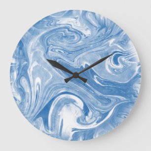 Farbenfrohes Marmorkunstmuster. Große Wanduhr