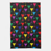 Farbenfrohes Martini-Cocktail-Muster Geschirrtuch (Vertikal)