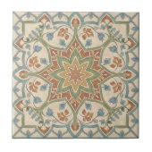 Farbenfrohes mediterranes Muster Pat#16 Teal ID119 Fliese (Vorderseite)
