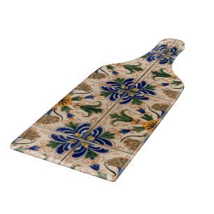 Farbenfrohes mediterranes vintage Blumenmuster Schneidebrett