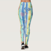 Farbenfrohes Meeresleben-Küstenmuster (10) Leggings (Rückseite)
