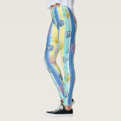 Farbenfrohes Meeresleben-Küstenmuster (10) Leggings (Links)