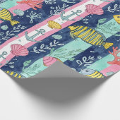 Farbenfrohes Meeresleben-Küstenmuster (2) Geschenkpapier (Ecke)