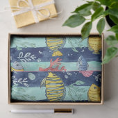 Farbenfrohes Meeresleben-Küstenmuster (2) Seidenpapier (Geschenk)