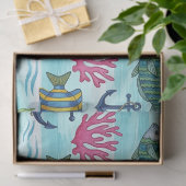 Farbenfrohes Meeresleben-Küstenmuster (3) Seidenpapier (Geschenk)