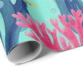 Farbenfrohes Meeresleben-Küstenmuster (4) Geschenkpapier (Rolleneckpunkt)