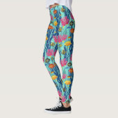 Farbenfrohes Meeresleben-Küstenmuster (4) Leggings (Links)