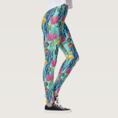 Farbenfrohes Meeresleben-Küstenmuster (4) Leggings (Rechts)