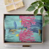 Farbenfrohes Meeresleben-Küstenmuster (4) Seidenpapier (Geschenk)