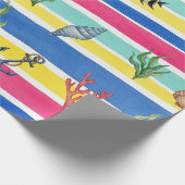Farbenfrohes Meeresleben-Küstenmuster (7) Geschenkpapier (Ecke)