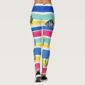 Farbenfrohes Meeresleben-Küstenmuster (7) Leggings (Rückseite)