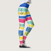 Farbenfrohes Meeresleben-Küstenmuster (7) Leggings (Rechts)