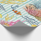 Farbenfrohes Meeresleben-Küstenmuster (8) Geschenkpapier (Ecke)