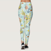 Farbenfrohes Meeresleben-Küstenmuster (8) Leggings (Rückseite)
