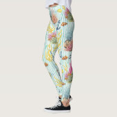 Farbenfrohes Meeresleben-Küstenmuster (8) Leggings (Links)