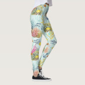 Farbenfrohes Meeresleben-Küstenmuster (8) Leggings (Rechts)