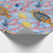 Farbenfrohes Meeresleben-Küstenmuster (9) Geschenkpapier (Ecke)