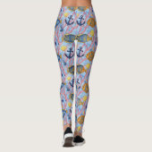 Farbenfrohes Meeresleben-Küstenmuster (9) Leggings (Rückseite)